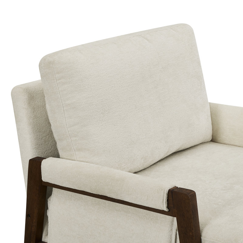 Chaise d'appoint Blerton, Velours blanc