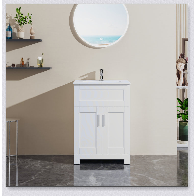 Ensemble de meuble-lavabo pour salle de bain 24 po, blanc