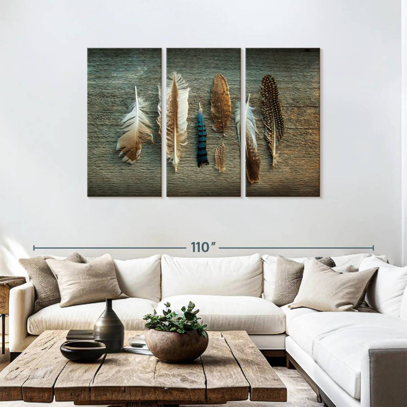 Kerner Feather Collection I, 48" H x 74" W