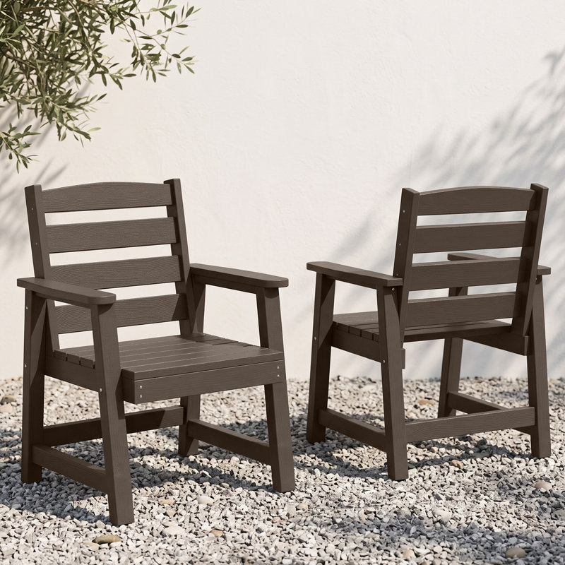 Ensemble de chaises de salle à manger de patio, Marron foncé