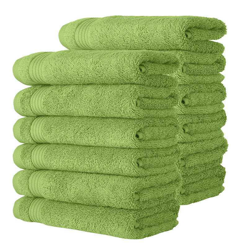 Shannan 12" W Terrycloth Washcloth Set , Green