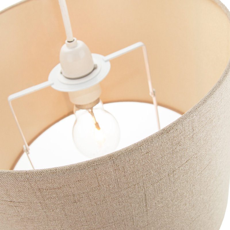 Ibiza Linen Drum Lamp Shade, 22cm H x 35cm W x 35cm D, Taupe