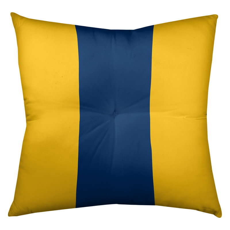  Coussin de sol touffeté, 30 po x 30 po, Doré / Marine