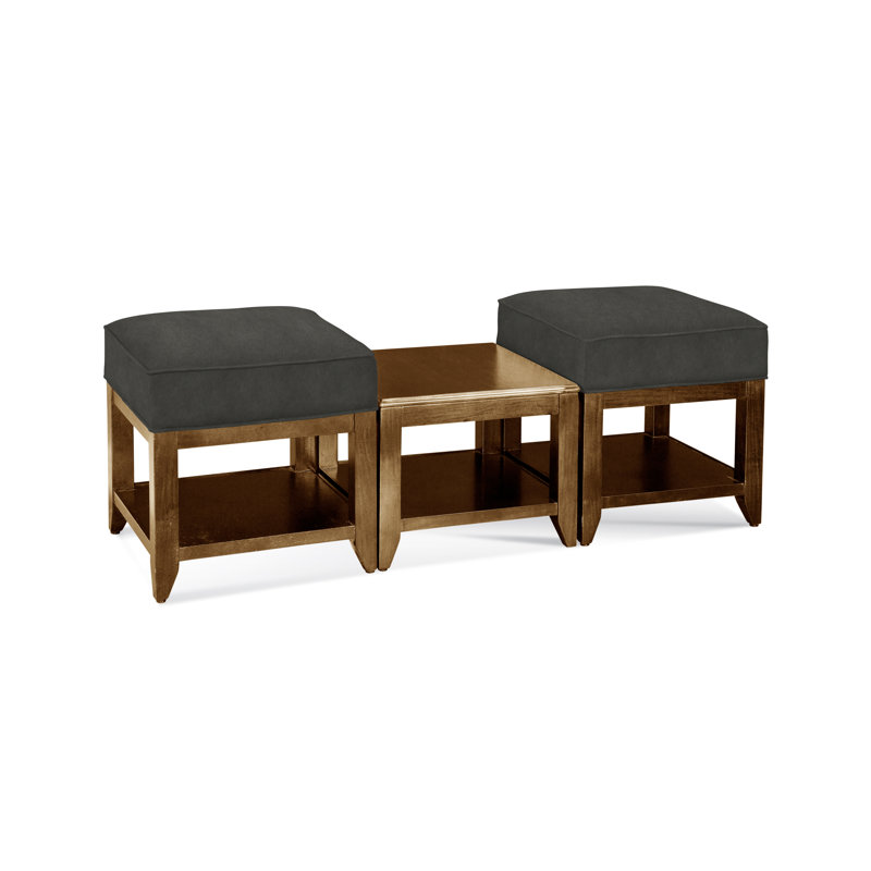 Elements Upholstered Cube Ottoman, Basic Navy; 0317-61, Havana
