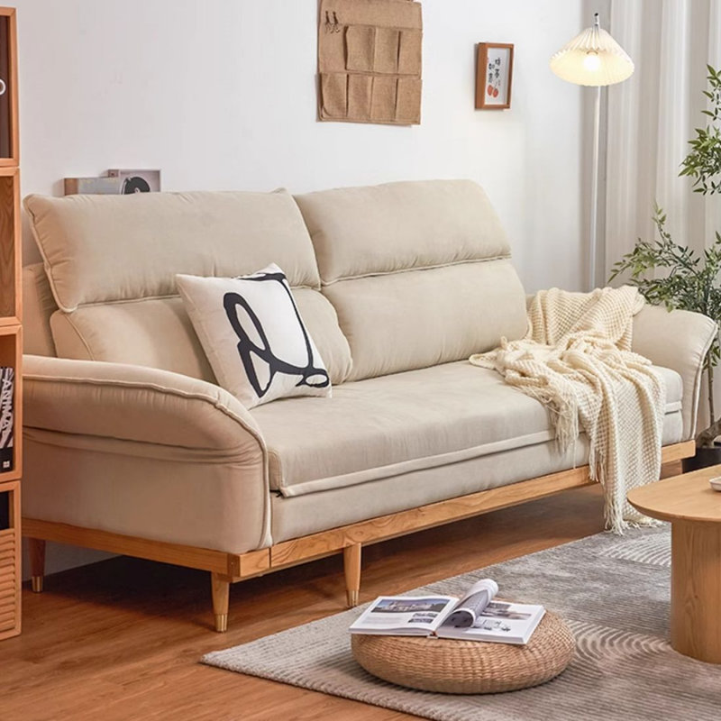 Canapé-lit causeuse 100% polyester beige