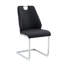 Ensemble de 4 chaises de salle à manger en similicuir noir avec texture en filet doré, anneau arrière argenté et poignée chromée, chaise de salle à manger rembourrée à dossier haut (ensemble de 4)-1668700008-1668700012