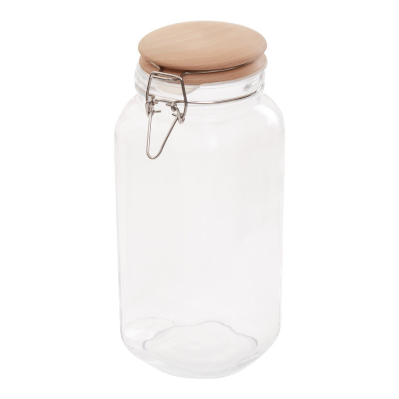 Glass Jar, Clear/Brown, 27cm H x 11cm W x 11cm D