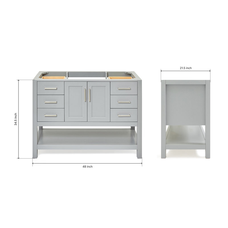 48'' W Single Bathroom Vanity Base, Gray