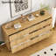 Commode 7 tiroirs en bois avec façade cannelée, commode moderne avec poignées pour le rangement de la chambre à coucher, du placard, du salon ou du couloir