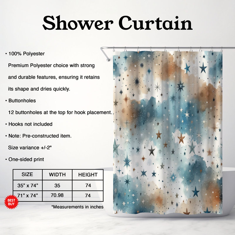Little Bear - Rideau de douche Premium, H 74 po x l 71 po