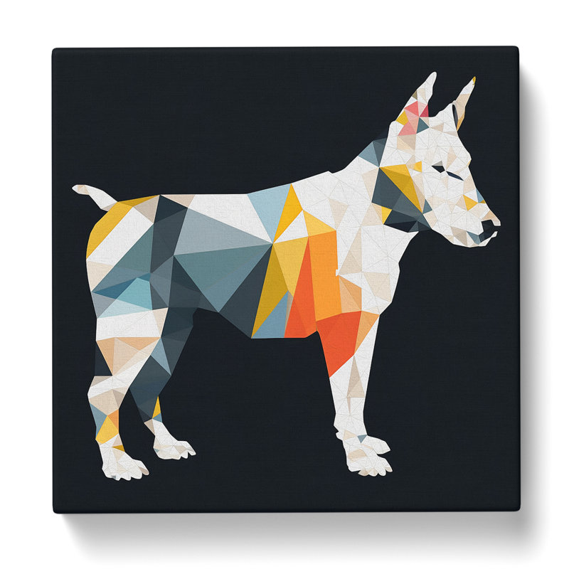 English Bull Terrier Bauhaus - Wrapped Canvas, 35cm H x 35cm W x 3cm D