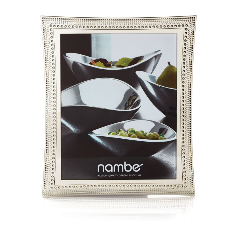 Elegant Silver Metal 8x10 Beaded Tabletop Picture Frame