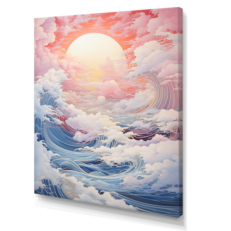 Paysage de tempête Kawaii Ocean I, Toile tendue, 44" H x 34" W