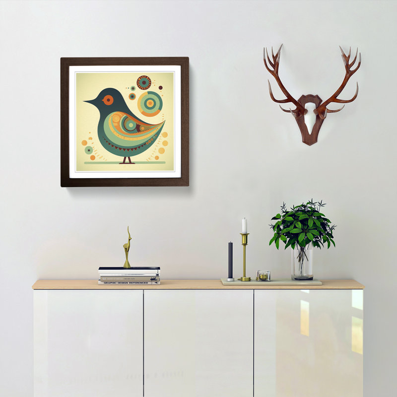 Single Picture Frame Print on Wood, Walnut