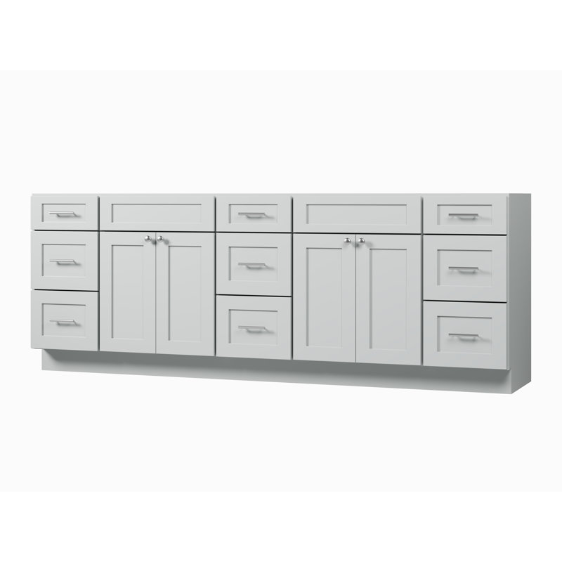 Base de meuble-lavabo double 93 po Disar, Gris