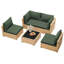 Ensemble de conversation 5 pièces en rotin beige avec décorations beiges pour l'extérieur-313129322