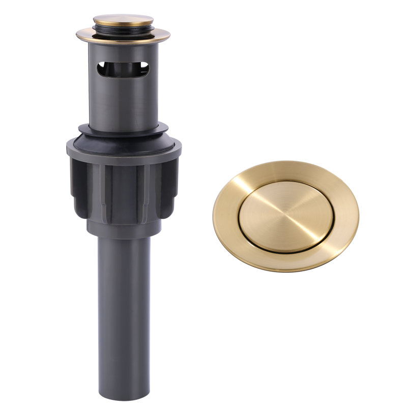 ABS Pop-up Bathroom Sink Drain with Overflow in Gold, Brushed Gold