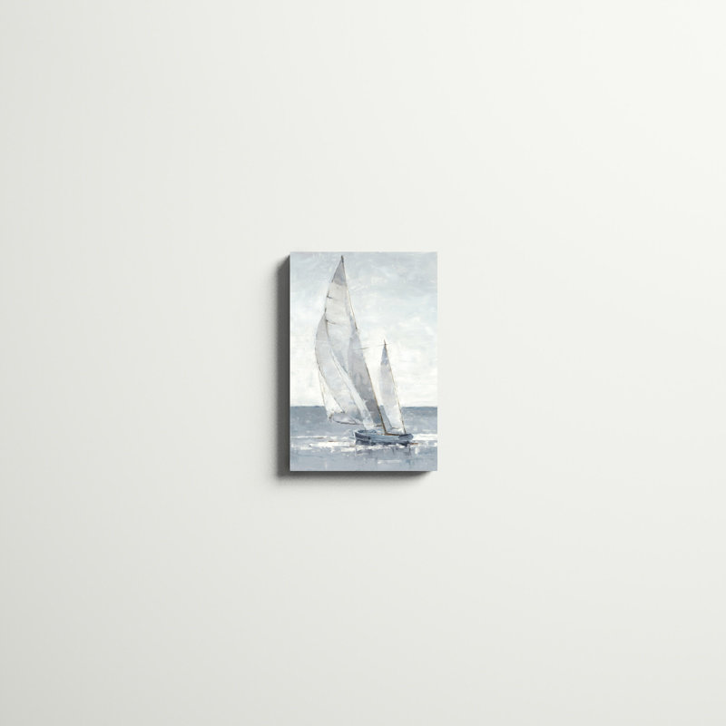 «Gray Seas I» par Ethan Harper, impression de paysage côtier doux, H 18 po x l 12 po, Impression sans cadre, Sans cadre
