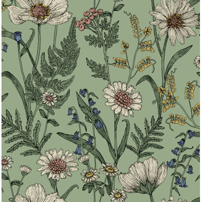 Wild Meadow Botanical Wallpaper