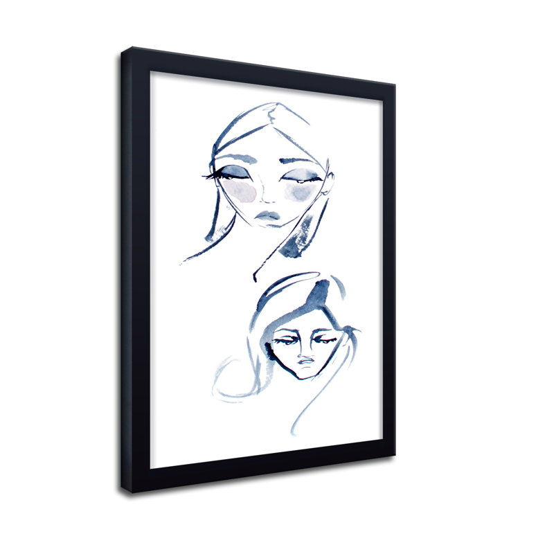 Pop Art & Retro Sœurs No.4 par Chauncey Jacks - Œuvre encadrée , H 24 po x l 12 po