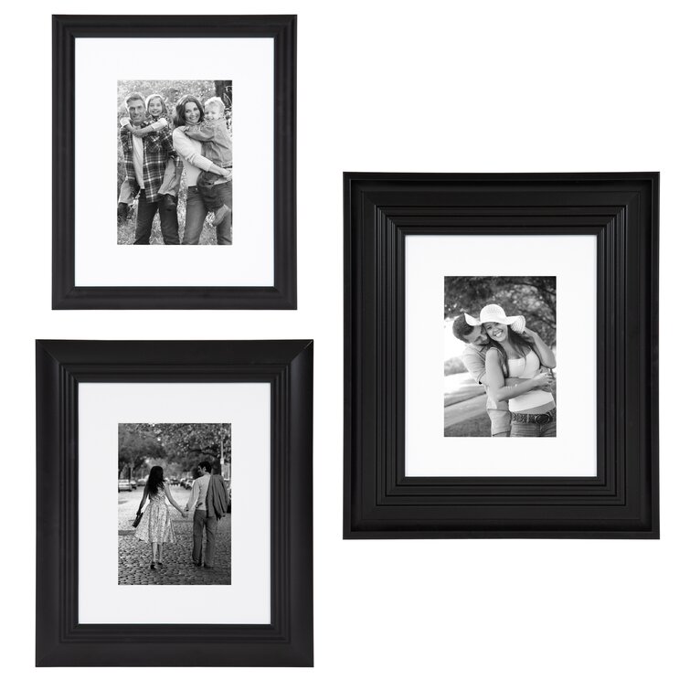 8 Piece Syston Gallery Picture Frame Set Three Posts Teen Color Black