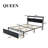 Bed Frame with Smart RGB LED and Side Sensor Lights, Large Drawers, Headboard with Charging Station-101093326