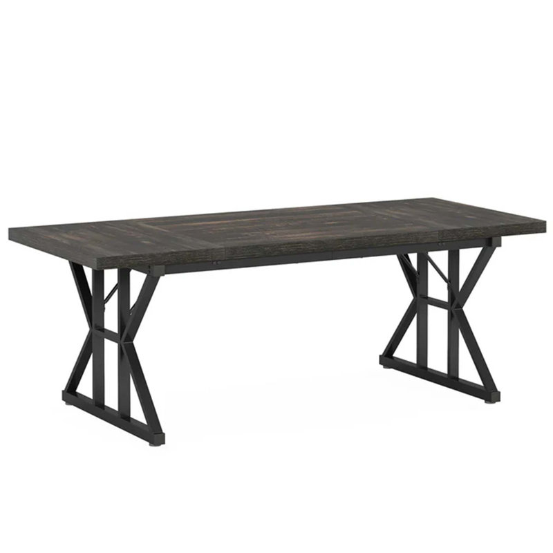 Table de salle à manger TribeSigns Taneja, H 29,52 po x L 70,86 po x l 31,49 po, Noir