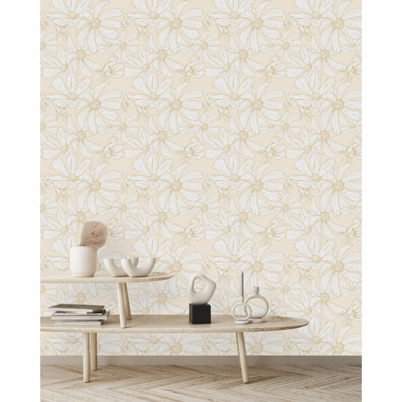 Peel & Stick Floral Tile, 2.08' W x 10.42' L
