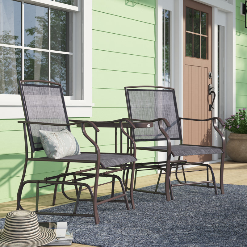 Antwonn Steel Outdoor Glider, Grey