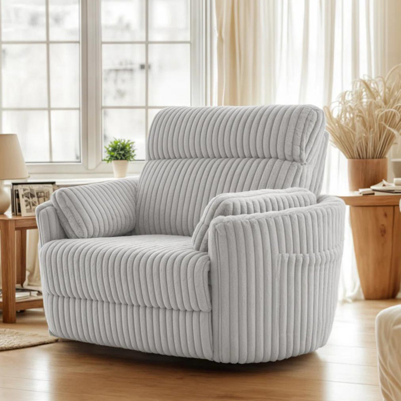 Fauteuil inclinable électrique surdimensionné en fausse fourrure de 54 po avec support lombaire réglable et port de charge USB