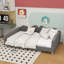Full Size Upholstered Daybed, Sherpa Fabric Sofabed With Cloud-Shaped Backrest, No Box-Spring Needed, White-1955096067