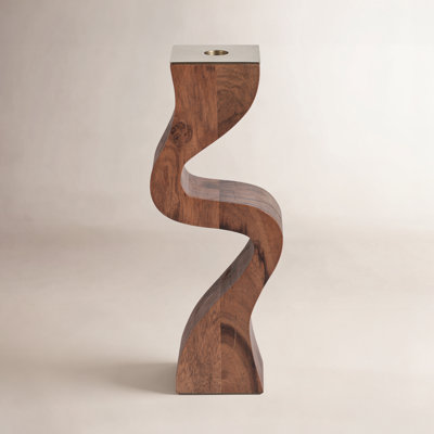 Acacia Wood Tabletop Candlestick