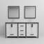 Ensemble de meuble-lavabo double blanc D 22 po, comptoir en quartz blanc, robinet et miroir de 30 po-1551884818-1551884819