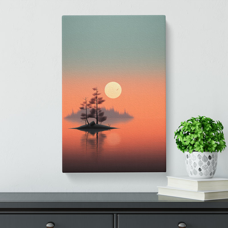 Lake Minimalism Art No.2 - Wrapped Canvas