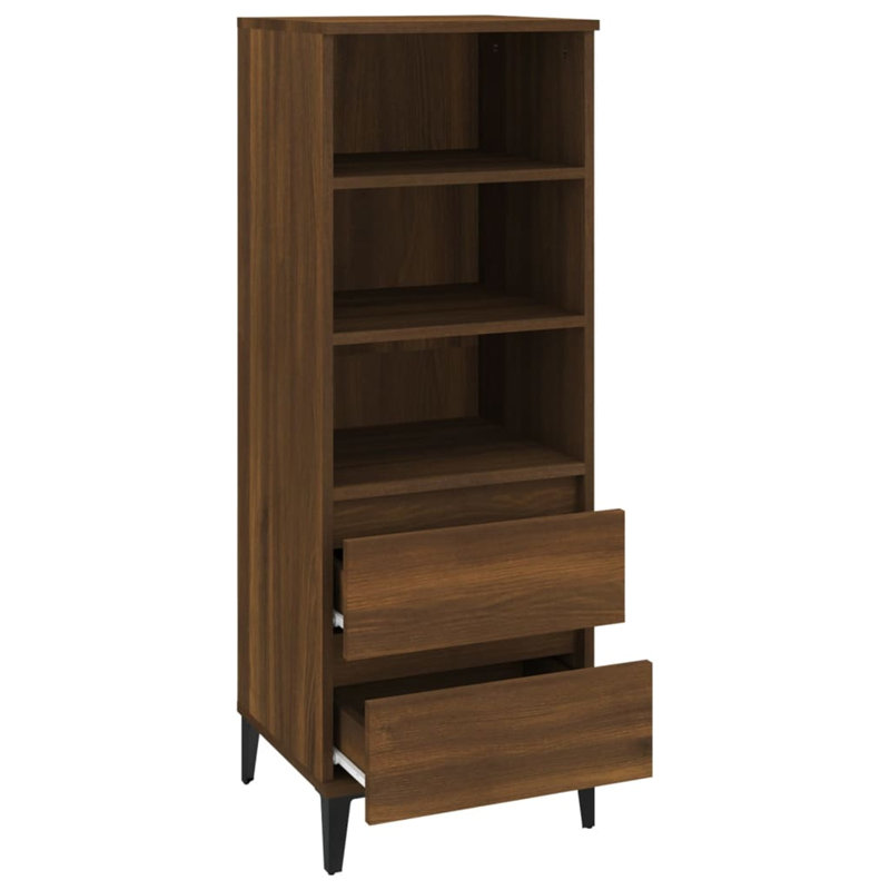 Storage Cabinet, Brown oak look/Black