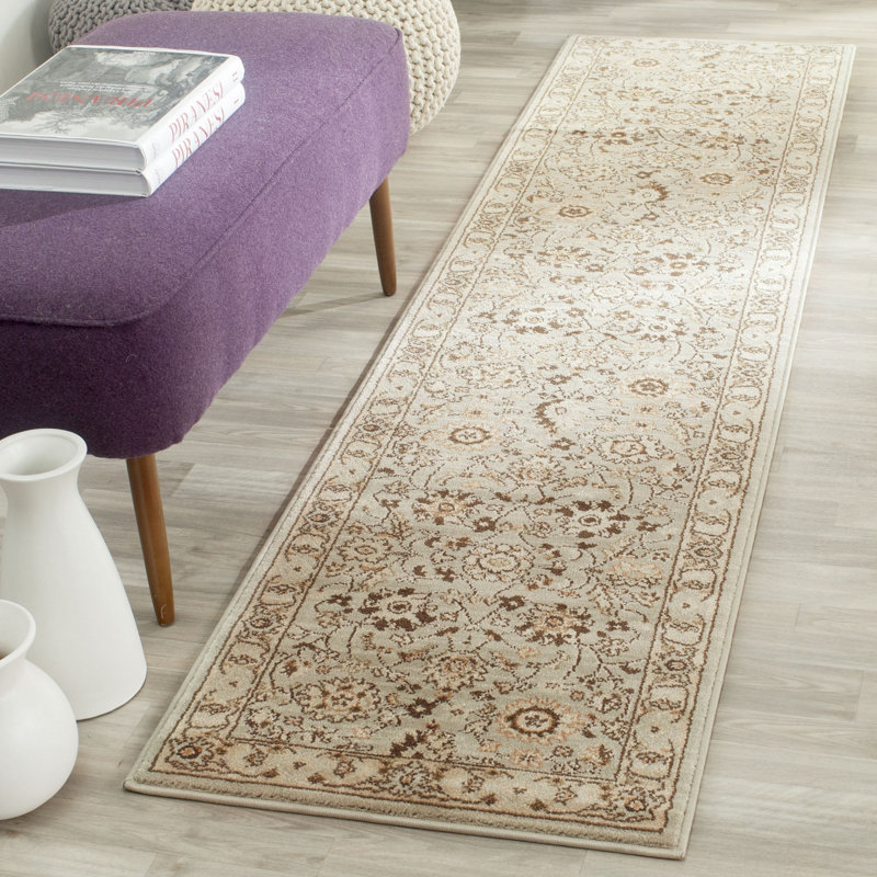 Tapis gris / ivoire Lavelle, Tapis de couloir 2 pi x 8 pi