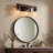 3-Light Rustic Industrial Bathroom Vanity Light Wall Mounted with Clear Glass Shades and Wood Accents-655936945