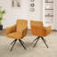 Ensemble de 2 chaises pivotantes avec coussin épais et structure en métal durable-15041679