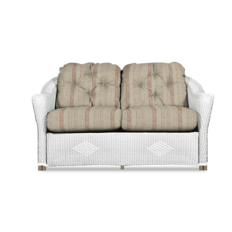 Reflections Outdoor 2 - Seat Loveseat, White, Rollo Linen