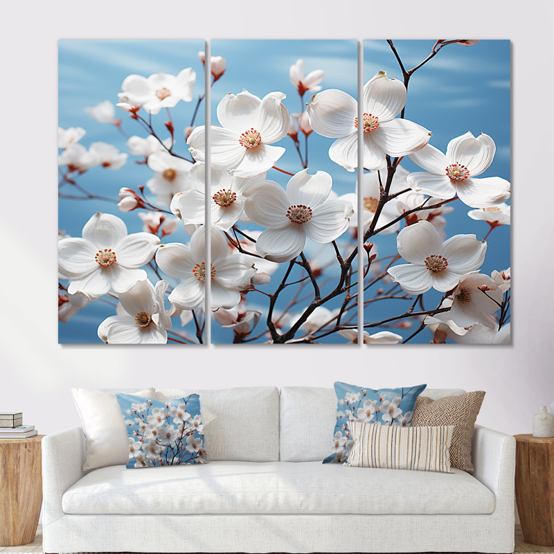 «Dreameal Dogwood», ensemble d'art mural sur toile, Toile tendue, H 40 po x l 60 po x P 1 po