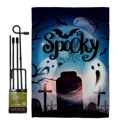 Double Sided 18.5'' H x 13'' W Polyester Halloween Flag Set