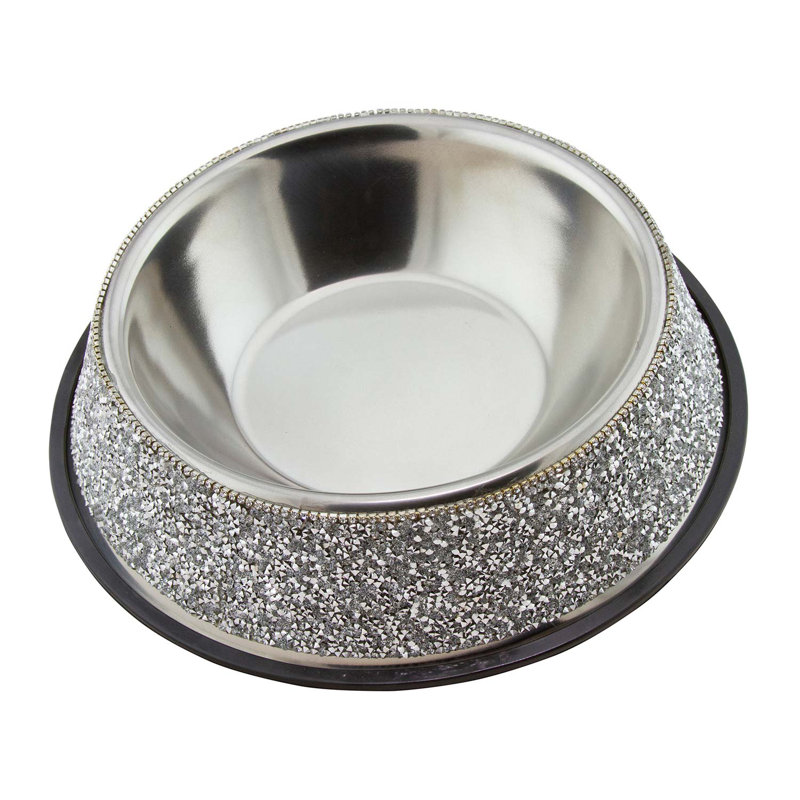 Bol lumineux pour animaux Sparkles Home | Acier inoxydable | Argent | Durable | Facile à nettoyer | 3 tailles