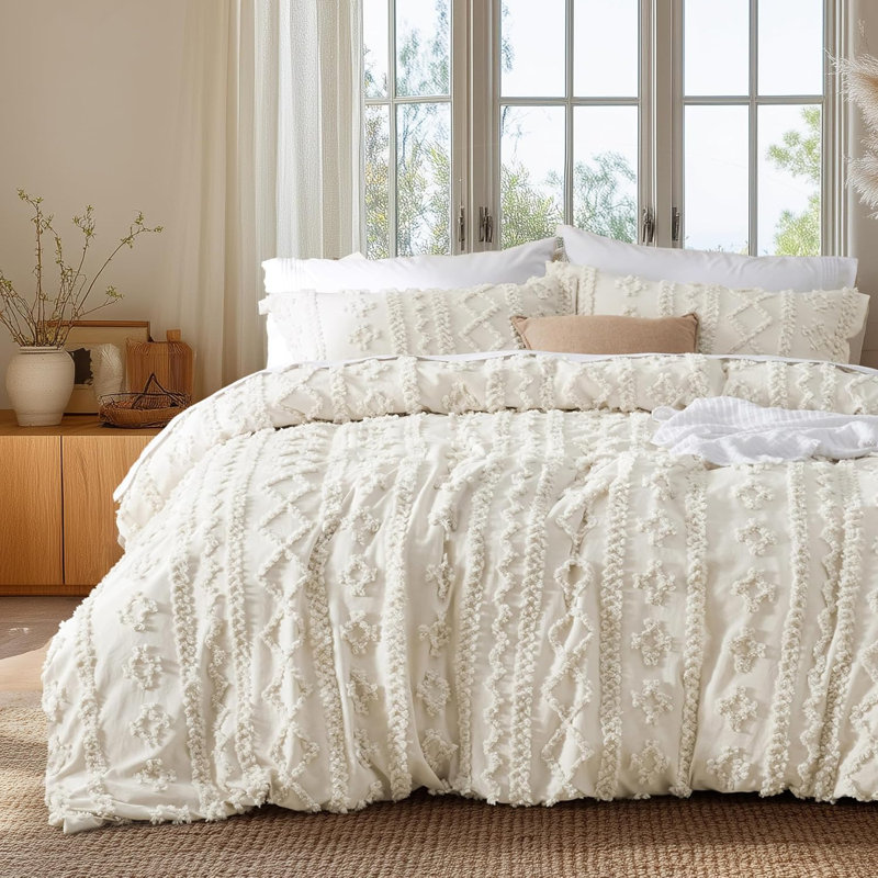 Bedsure Boho Duvet Cover King Size, Soft & Comfortable Elegant Design Boho Bedding for Decoration, Machine Washable Comforter Cover for All Seasons