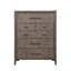 Commode 5 tiroirs, aucun assemblage requis, finition grège fumée