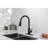Kitchen Faucet Pull Out Spray Matte Black, Stainless Steel Made, 360 Rotating Nozzle For Practical Use, Corrosion & Rust, Single Handle To Manage Water Temperature Flow In Steel, Rotatable Effortless