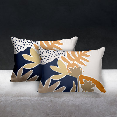 Polyester Lumbar Rectangular Indoor/Outdoor Pillow Cover & Insert