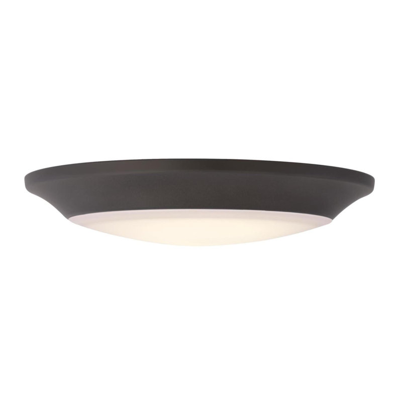 Makira Acrylic LED Flush Mount, Black/Bronze, 1.25" H x 7.5" W x 7.5" D