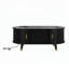 Table basse ovale en bois cannelée-440808262