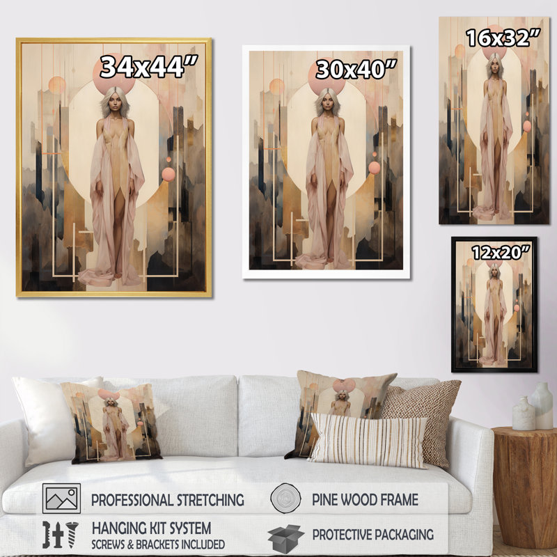 Art Nouveau Free Spirit Grace, Toile tendue, H 32 po x l 24 po x P 1 po