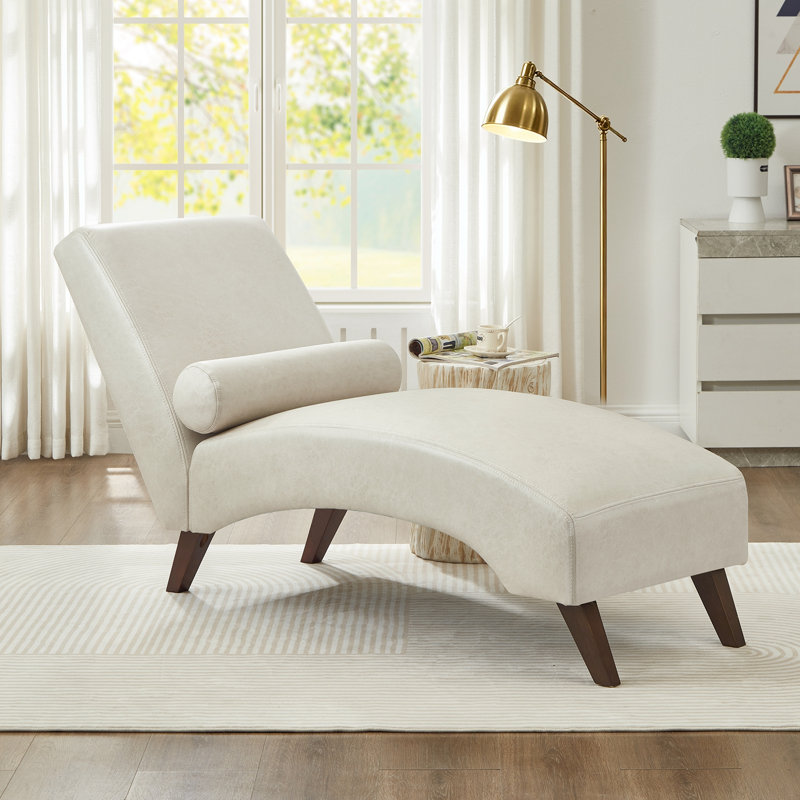 Chaise longue rembourrée avec coussin, Beige